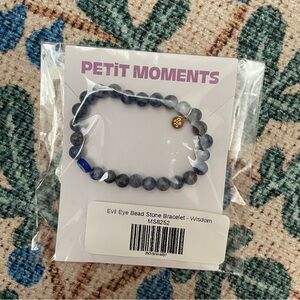 NWT Revolve Petit Moments Blue Wisdom Evil Eye Bead Stone Bracelet